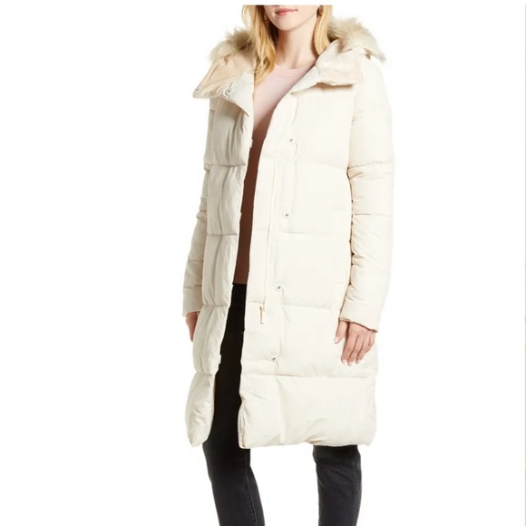 Rachel Parcell Jackets & Blazers - Rachel Parcell Hooded Faux Fur Trim Puffer Coat